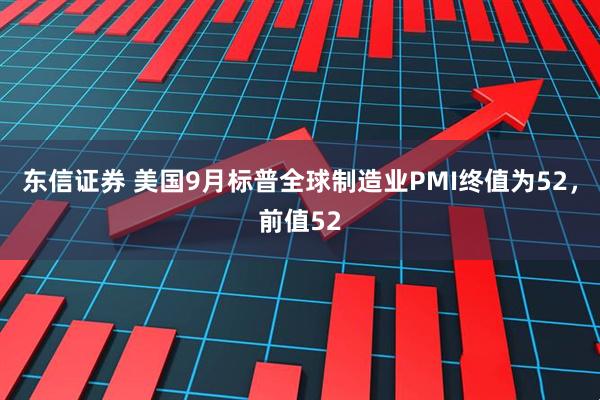 东信证券 美国9月标普全球制造业PMI终值为52，前值52